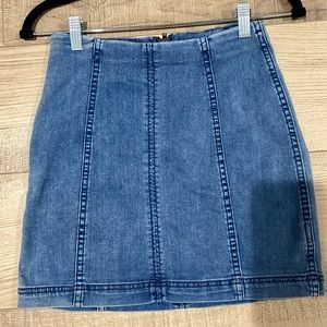 Worn once-Free People denim mini skirt, size 4